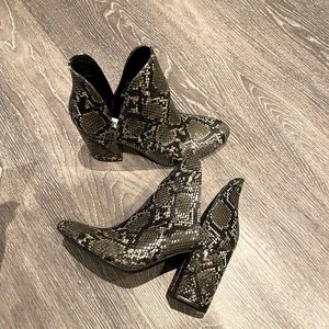 Steve Madden snakeskin booties